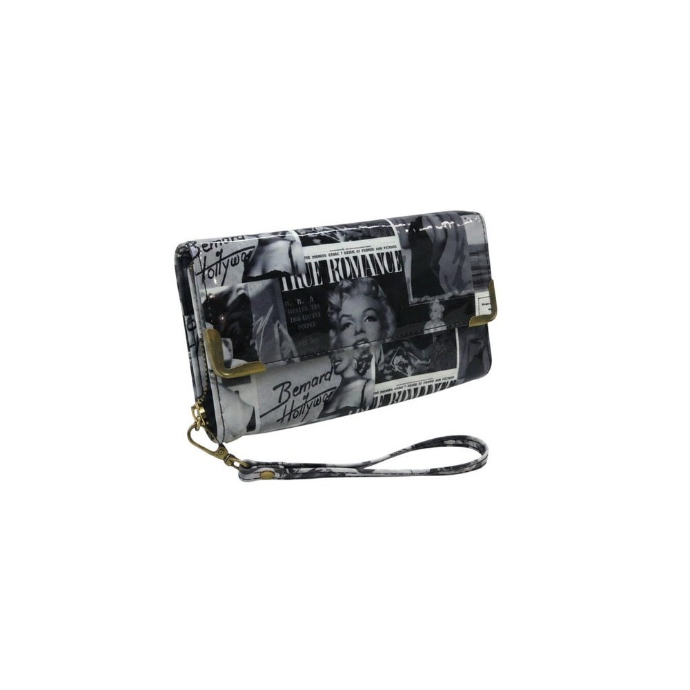 Boutique Marilyn Monroe Wristlet Wallet Womens OS Black White Excellent Collage